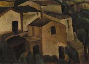 Pier Leone Ghezzi Huizengroep bij Taormina oil painting on canvas
